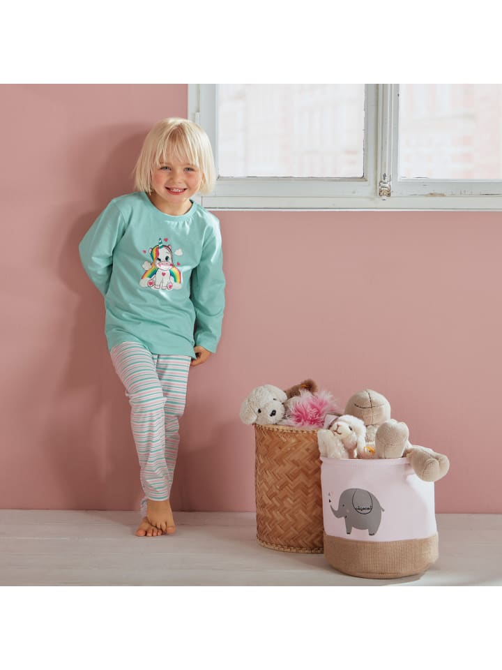 Erwin Müller Single-Jersey Kinder-Schlafanzug in mint günstig kaufen