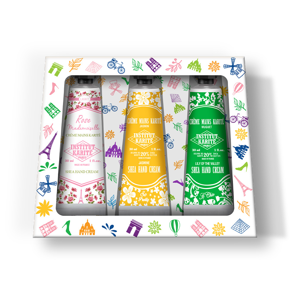 Institut Karité Paris Trio Parisien - 3 Crèmes Mains sans étuis - Rose Mlle, Jasmin, Muguet Crèmes mains