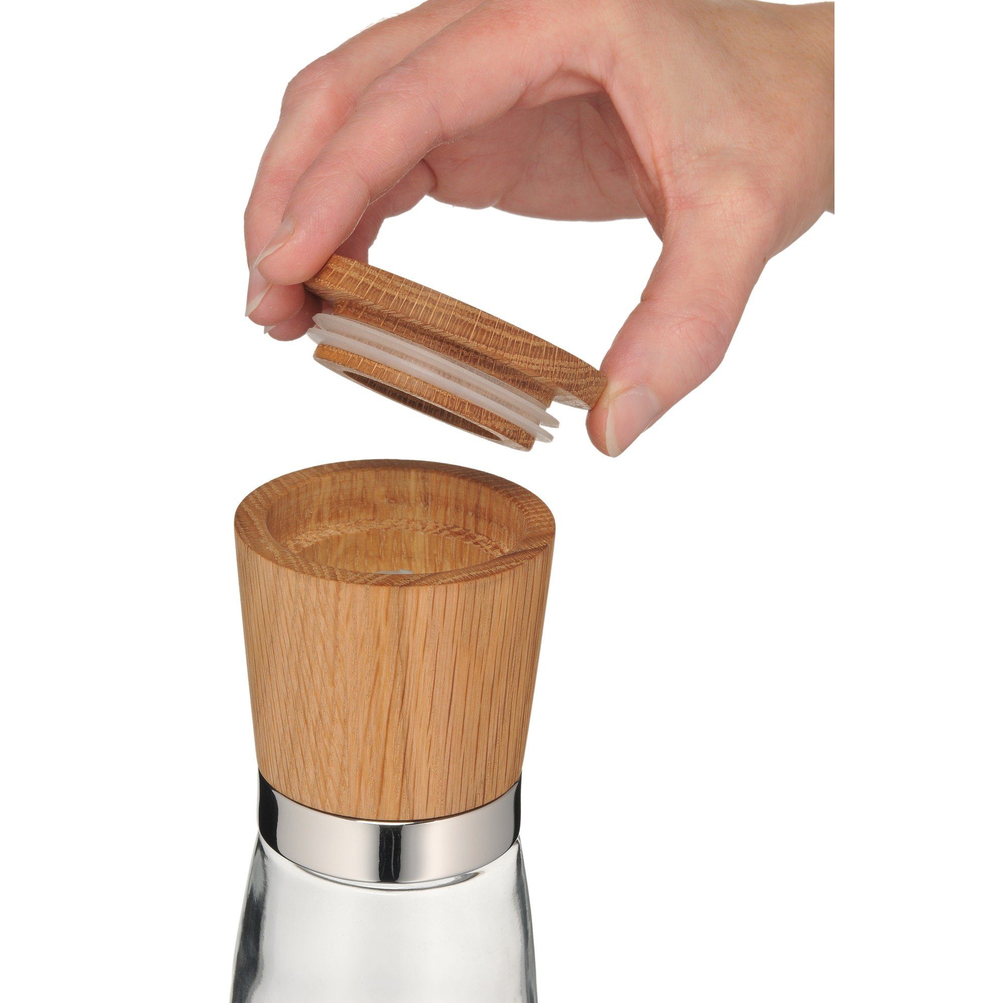 WMF Gewürzmühle Ceramill Nature, (1 Stück), Salzmühle, Pfeffermühle Holz, Keramikmahlwerk