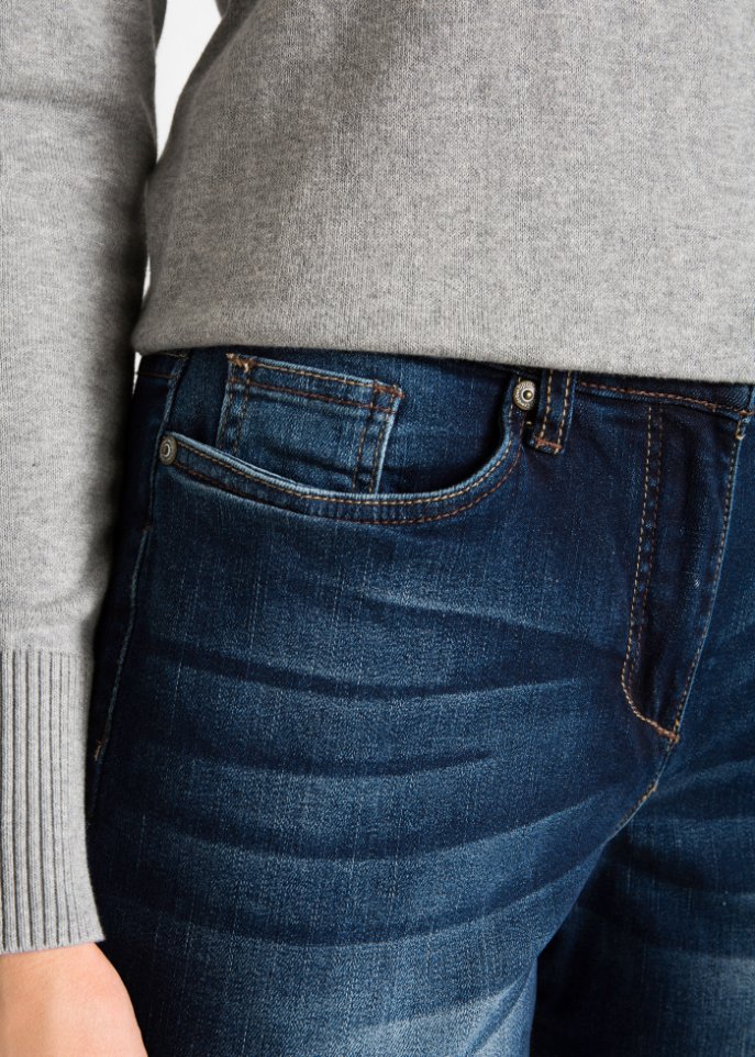 Stretch-Boyfriend-Jeans mit Bequembund