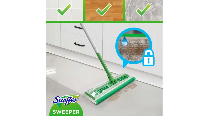Swiffer Bodenstab Starterset + 8 Trockentücher + 3 Wet Wischtücher Pink