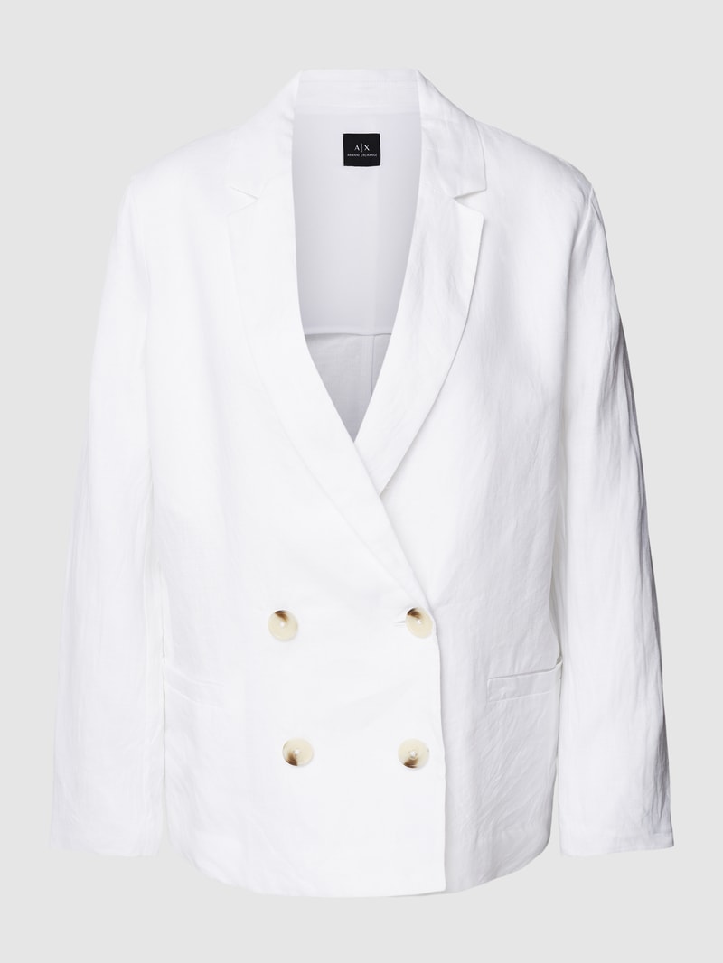 Blazer mit doppelreihiger Knopfleiste in weiß