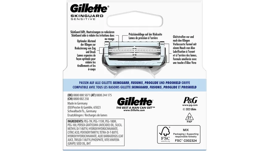 Gillette SkinGuard Sensitive System Rasierklingen