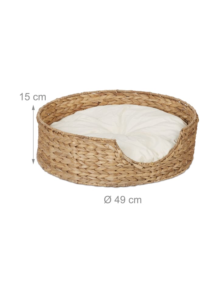 relaxdays Tierbett in Natur/ Creme - (H)15 x Ø 49 cm günstig kaufen onesize