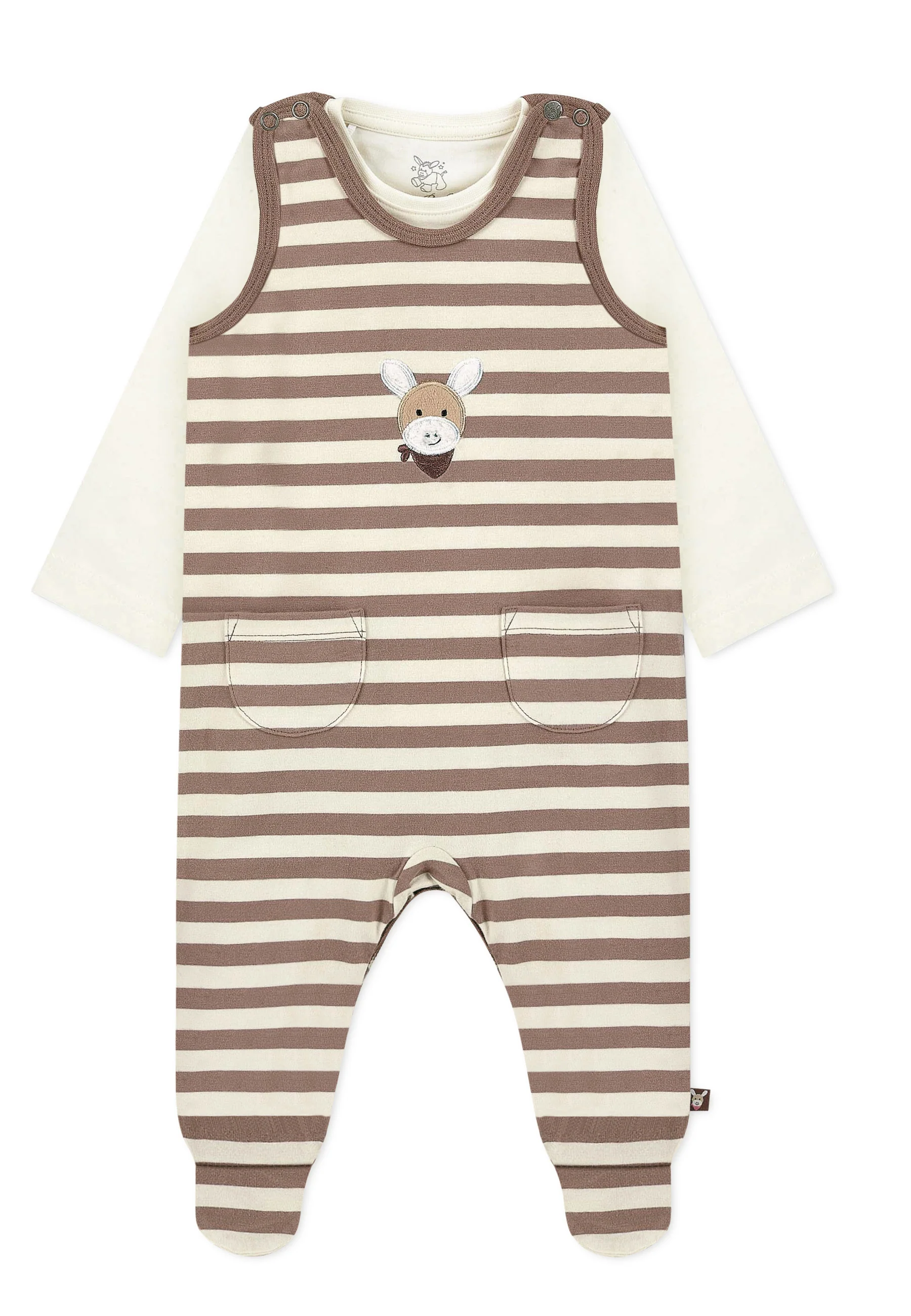GOTS Strampler-Set Jersey Esel Emmi Boy mit Stick