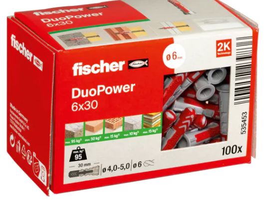Fischer 535453 Prise DuoPower 6x30 (100 pièces)