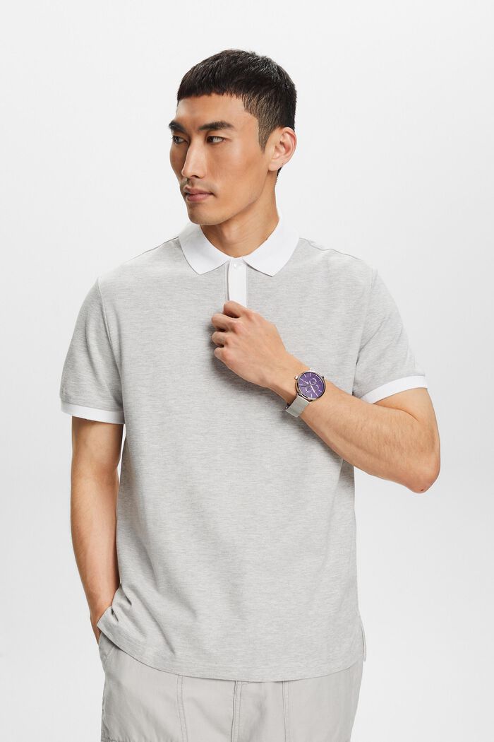 Zweifarbiges Piqué-Poloshirt