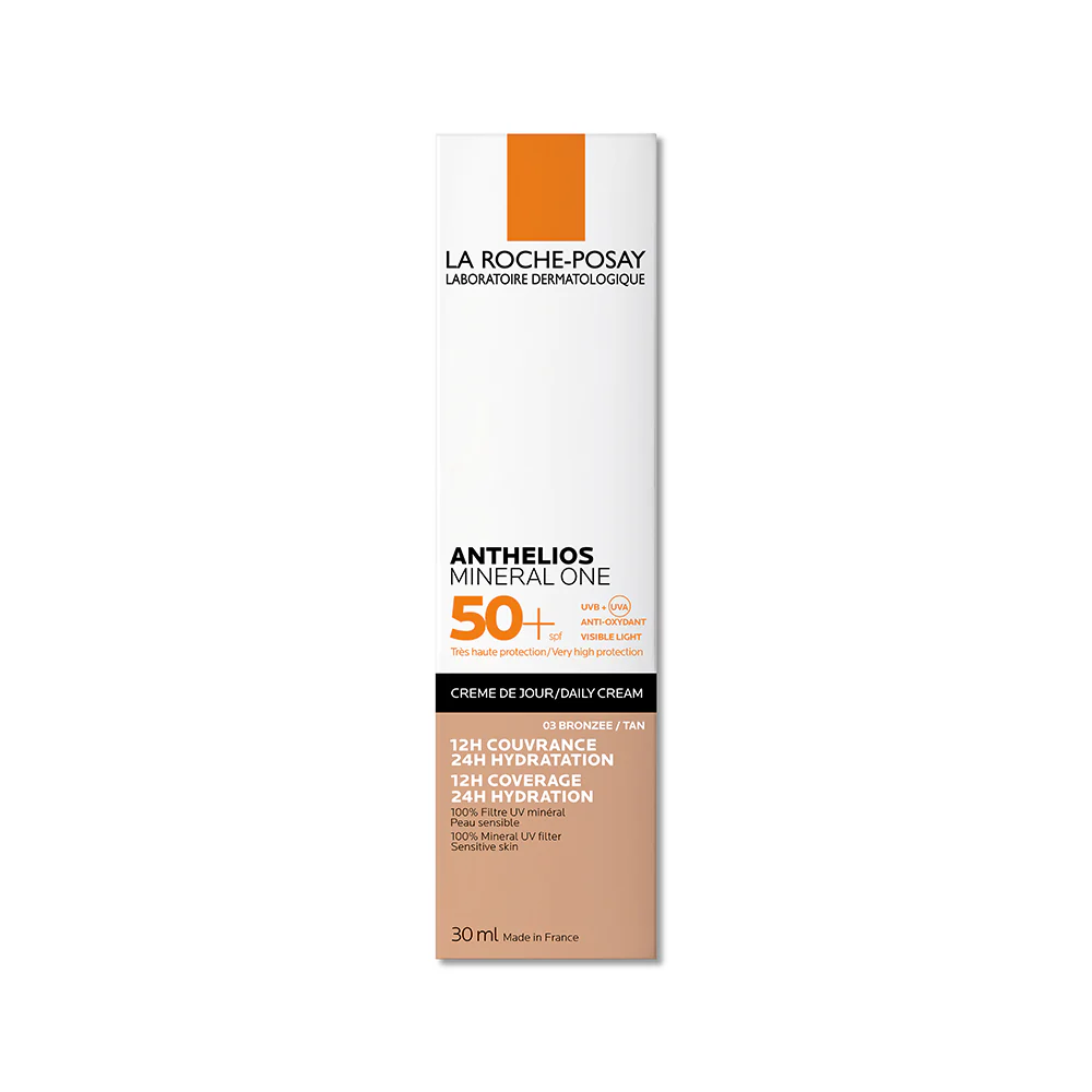 Base de maquillaje en crema Anthelios SPF50+ con filtro mineral 100% - Base de maquillaje en crema, protector solar facial de alta protección.