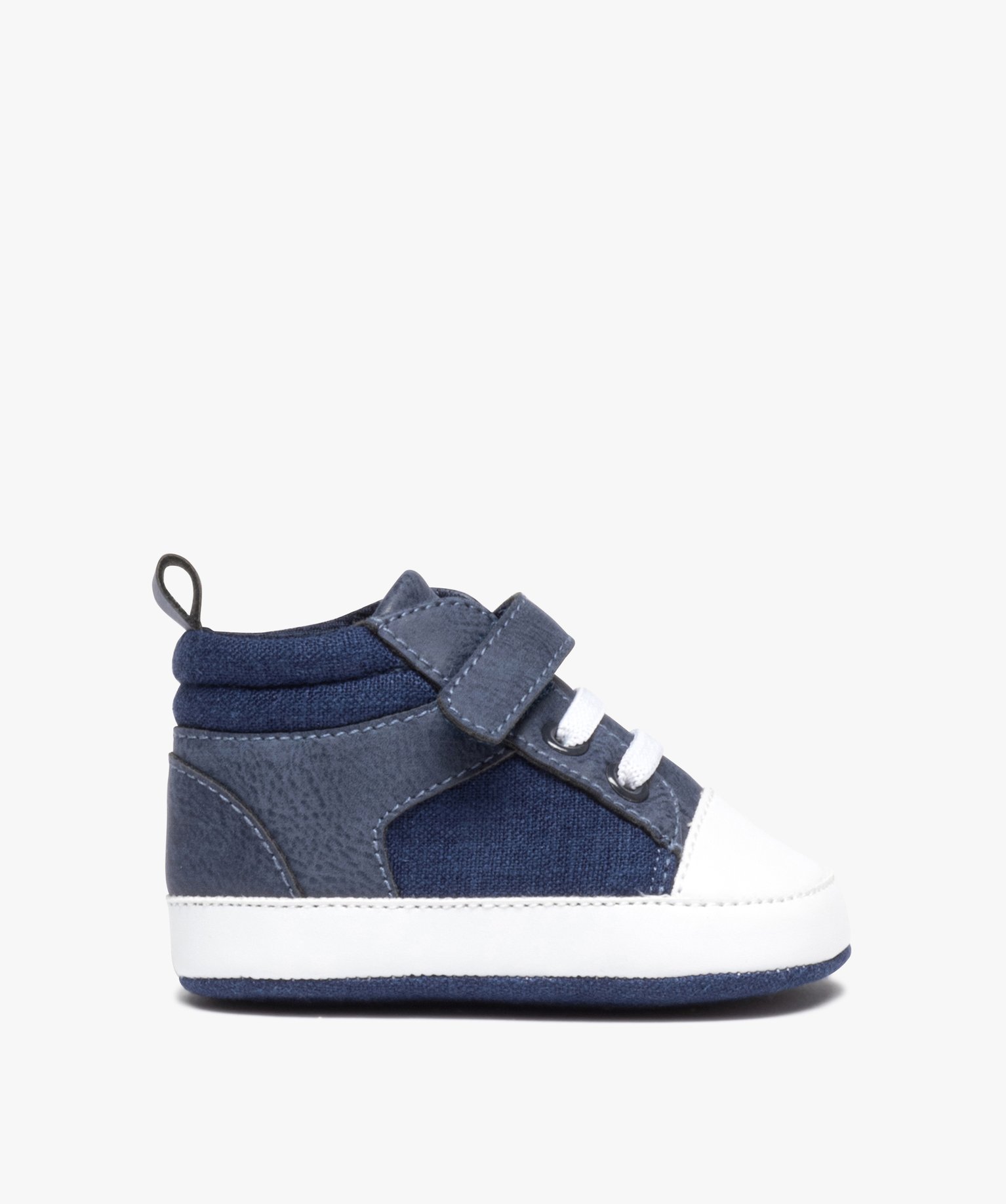 Chaussons de naissance bébé Garçon en toile faon denim marine | GEMO