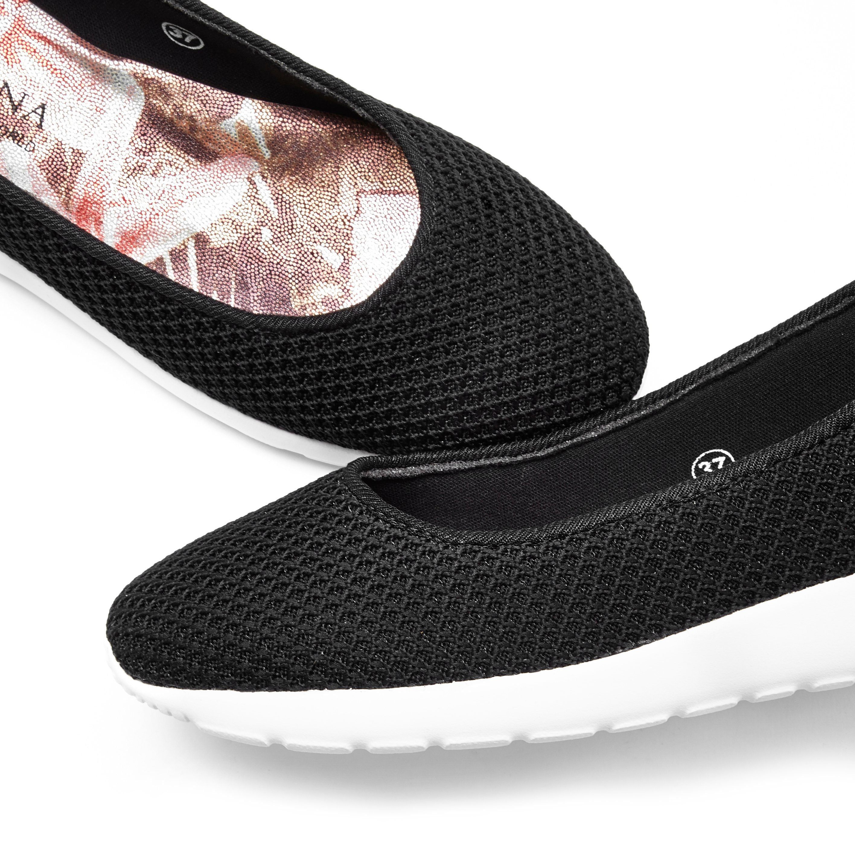 LASCANA Ballerina Freizeitschuh, Slipper, Halbschuh, Sneaker Slip-In, leichte Mesh-Optik