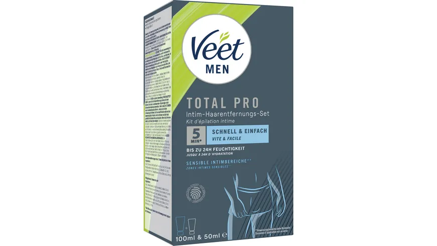 Veet Men Total Pro Intim-Haarentfernungs-Set 150 ml