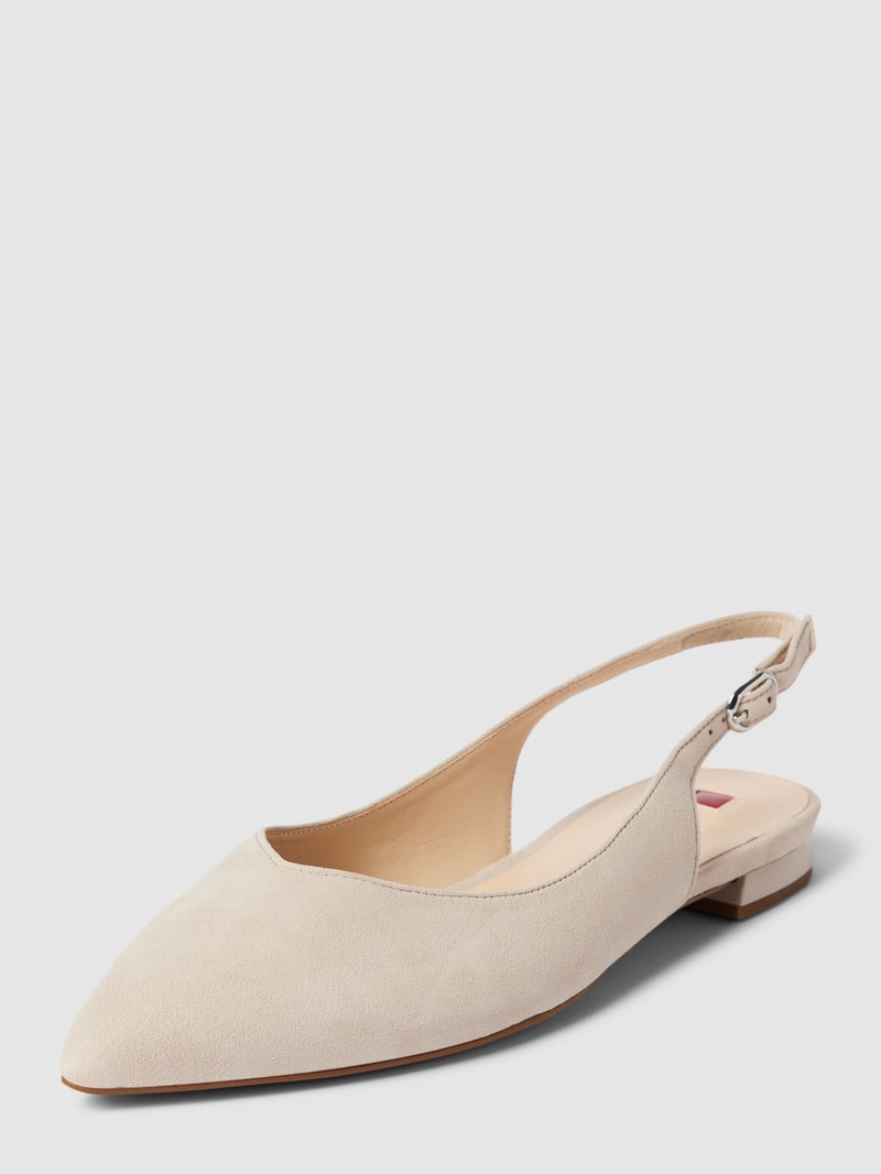 Ballerinas mit Dornschließe Modell 'Slingback' in taupe