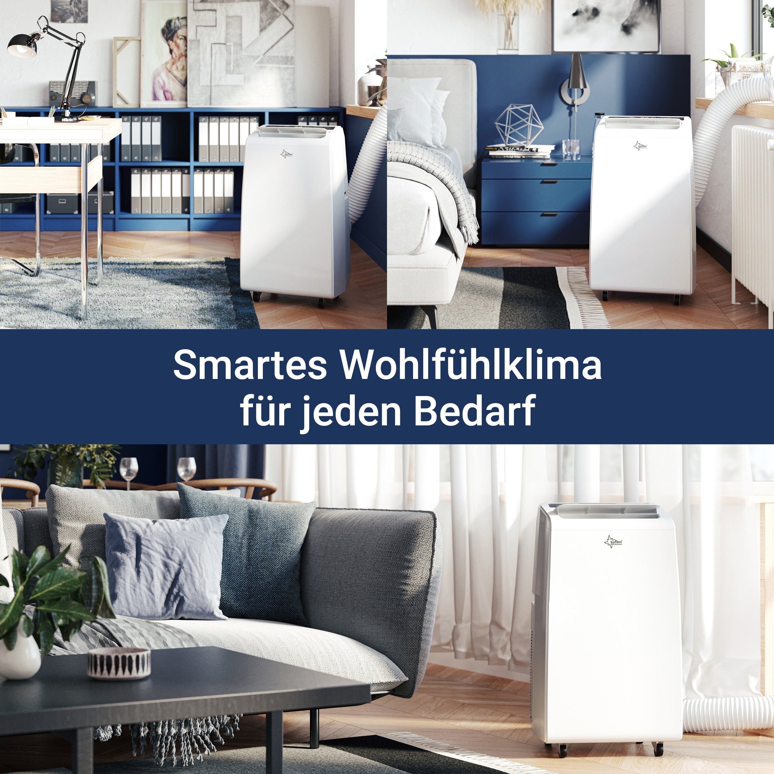 Suntec Wellness 3-in-1-Klimagerät Advance 9.0 Eco R290, Mobile Klimaanlage für Räume bis 80 m³, Kühler & Entfeuchter