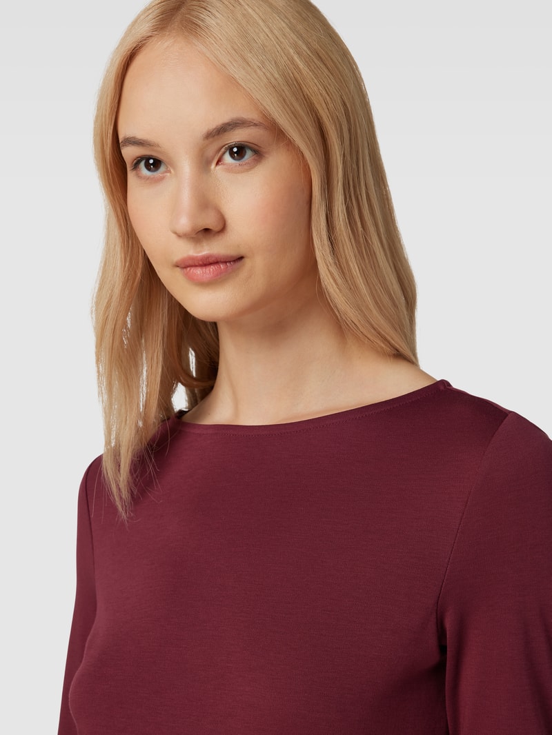 Longsleeve mit U-Boot-Ausschnitt in bordeaux rot