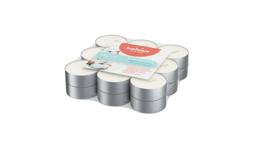 bolsius Duft-Teelichte True Scents 4h 18er Pack Fresh Cotton Fresh Cotton
