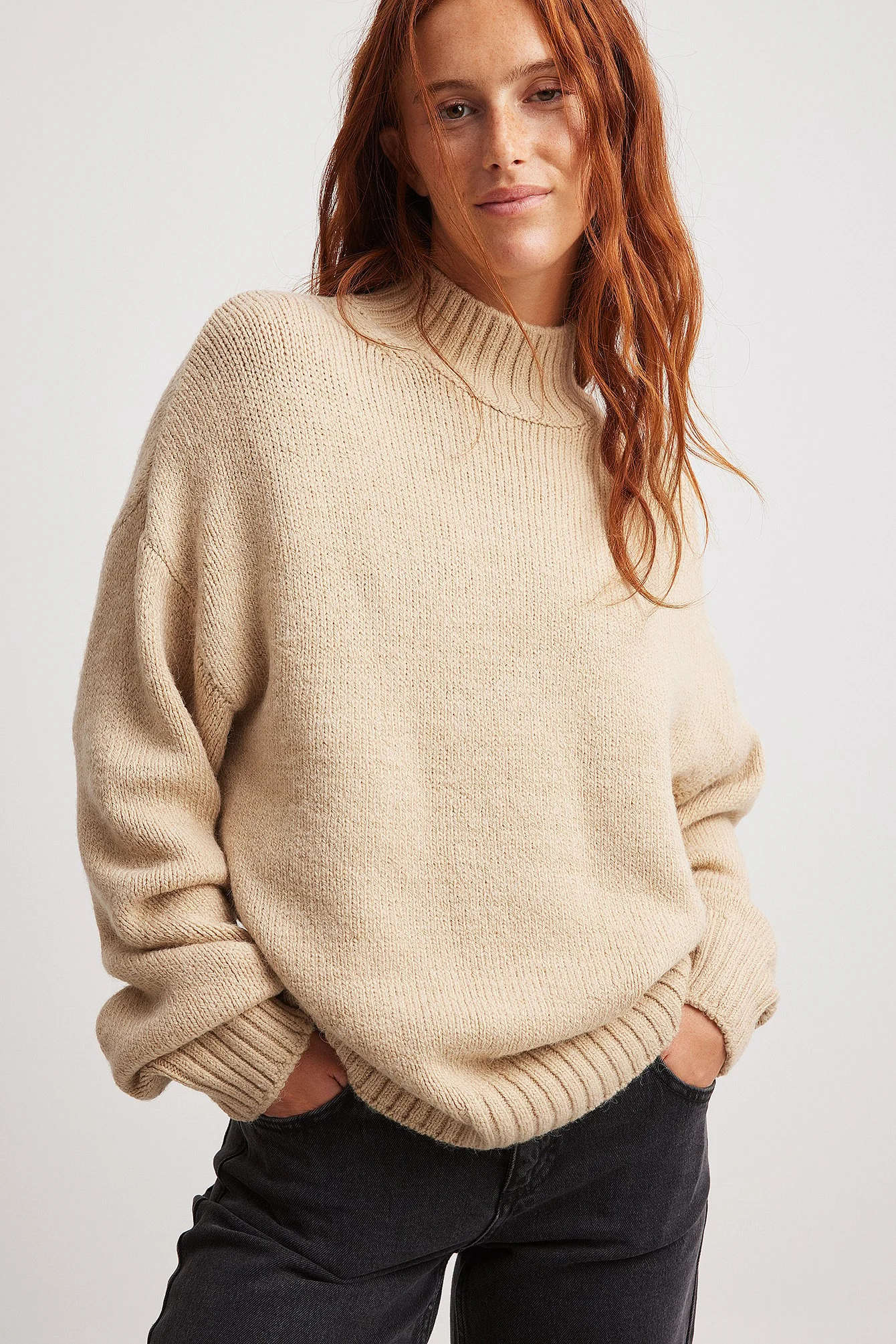Strickpullover mit Rollkragen
