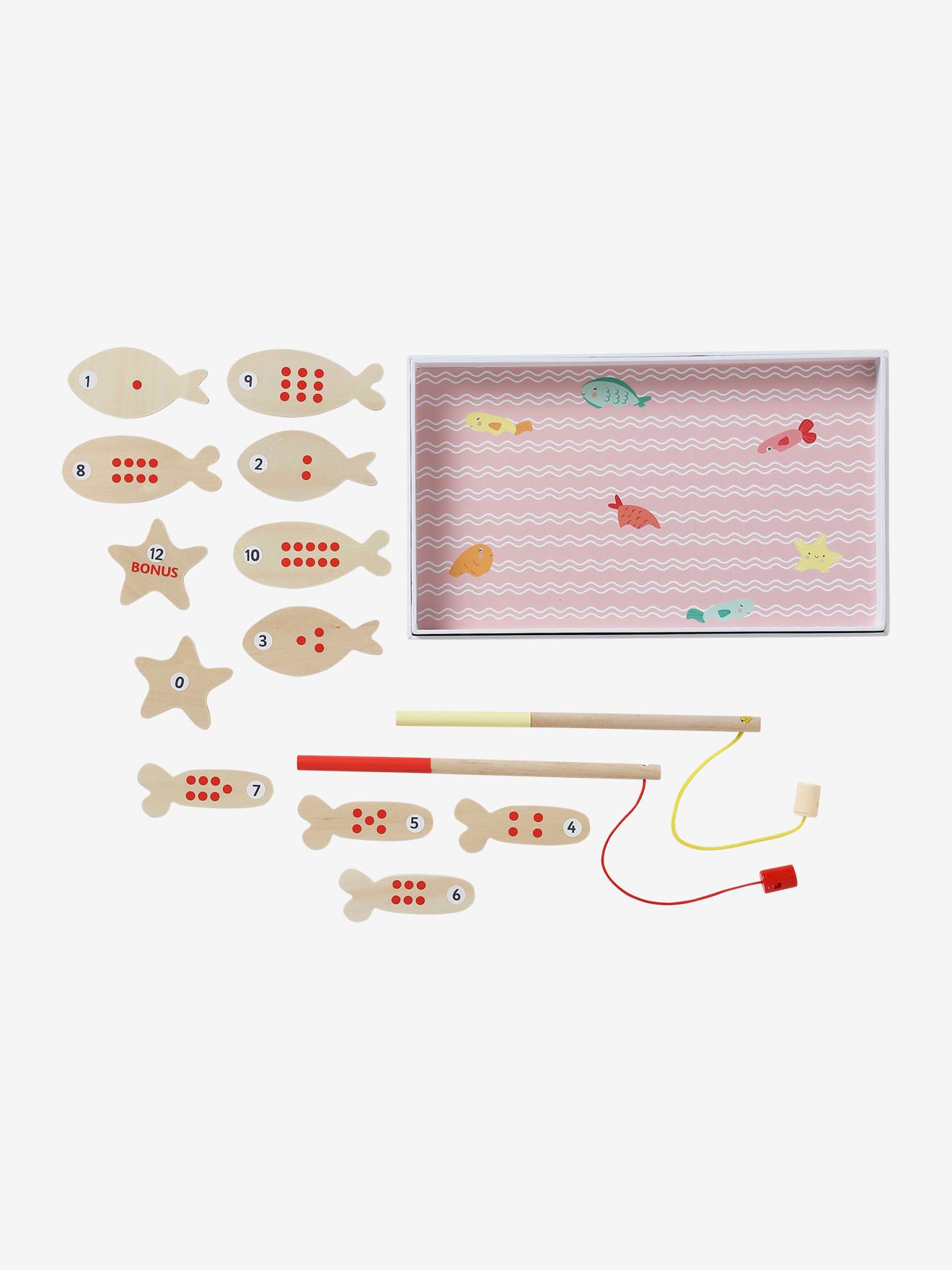 Pêche à la ligne magnétique en bois FSC® multicolore