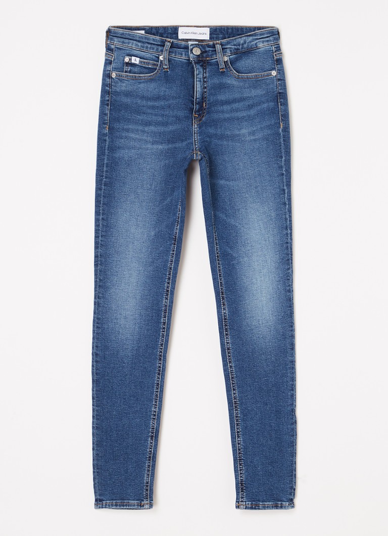 Jeans skinny a vita media Calvin Klein, lavaggio medio