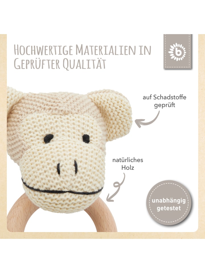 Bieco Spielwaren Greifling Holz Natur und Baumwolle mit Rassel Affe - ab Geburt in Braun günstig kaufen onesize