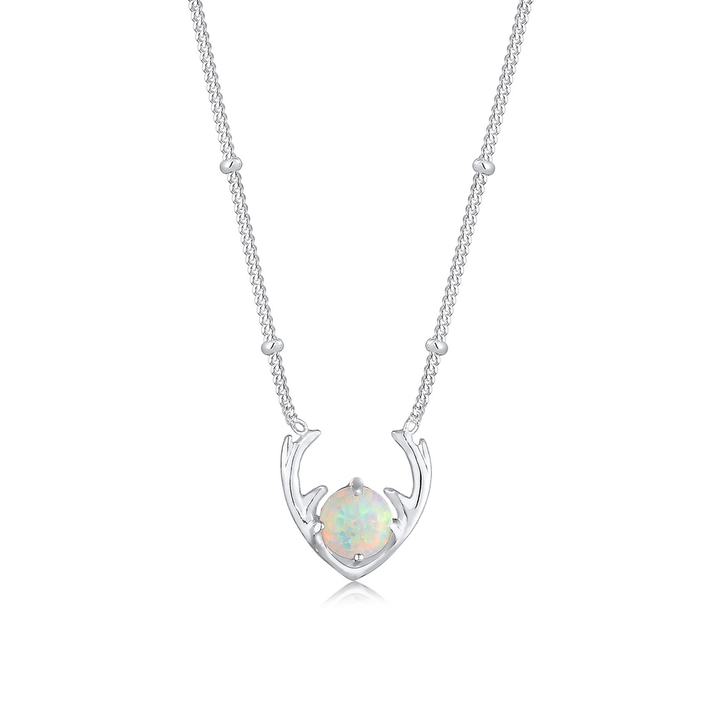 Elli Elli Collier Synthétiquement Opal Collier Femme  (925/1000) Argent collier