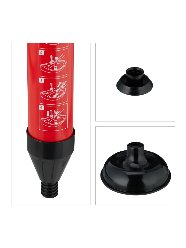 relaxdays Abflussreiniger Pumpe in Schwarz/ Rot günstig kaufen onesize