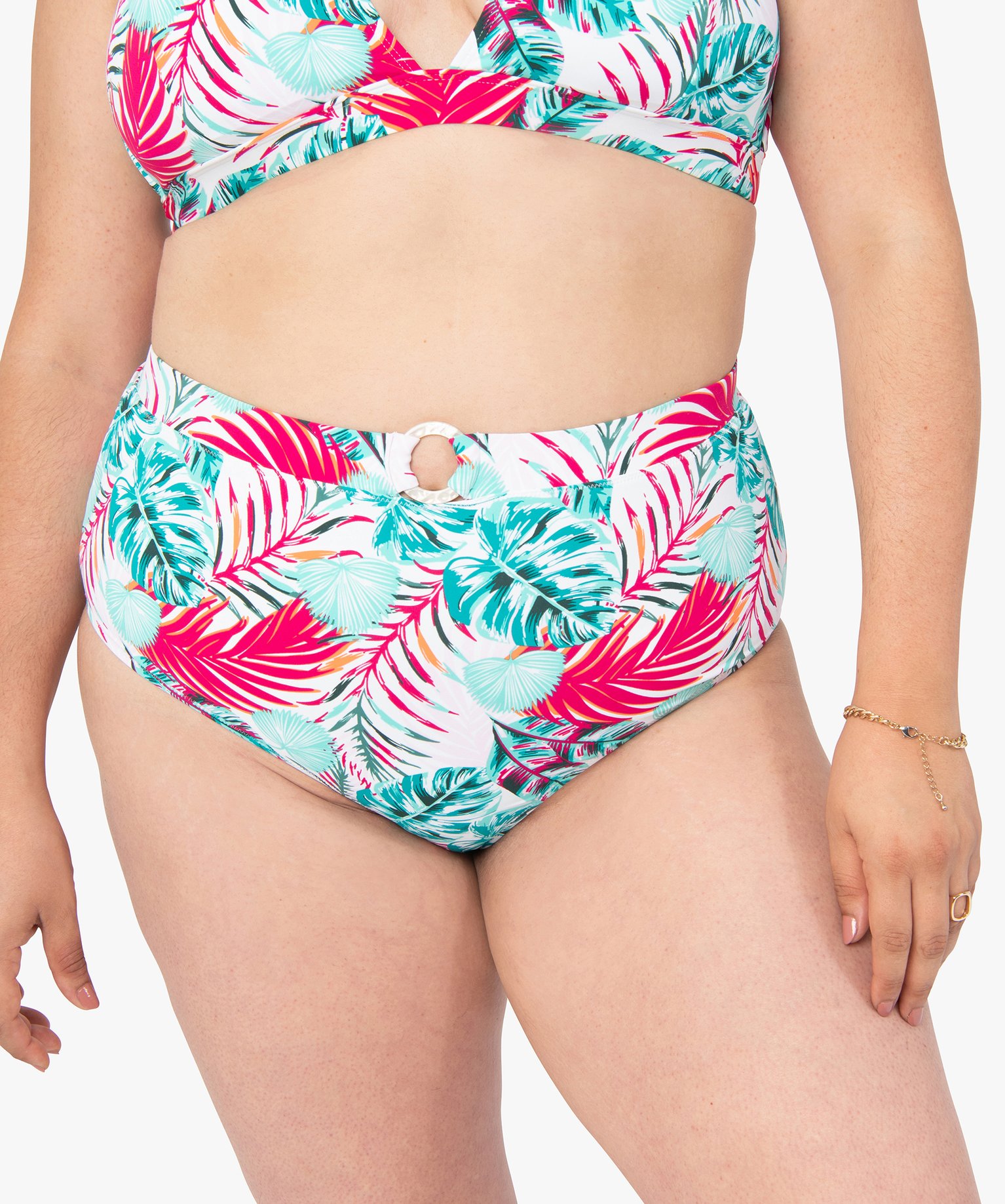 Bas de maillot de bain femme grande taille imprimé feuillage imprime | GEMO