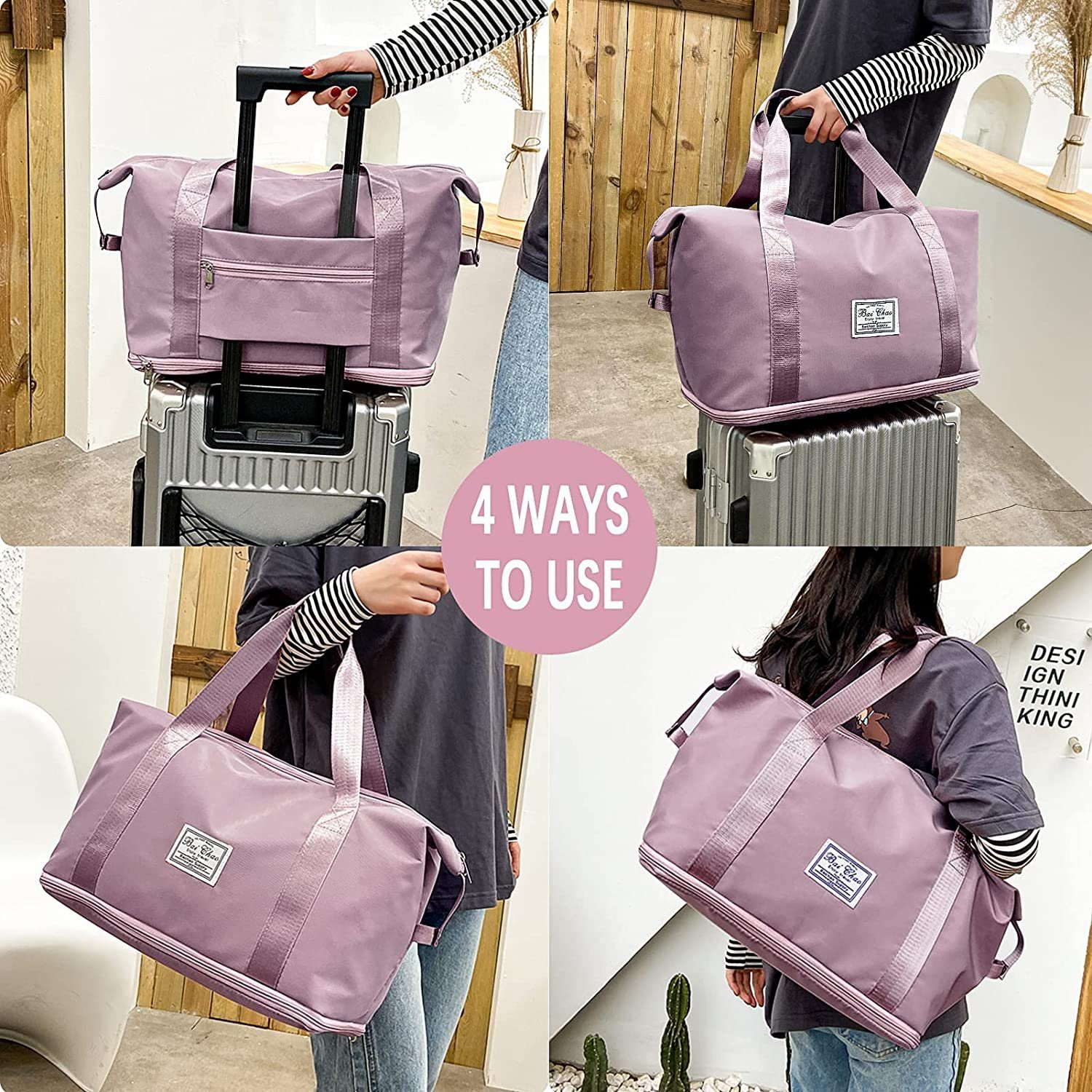 Mutoy Reisetasche Reisetasche Weekender,Fitnesstasche,Sporttasche,Große Umhängetasche, Atmungsaktiv, wasserdicht, lagerfähig, verschleißfest,Große Kapazität