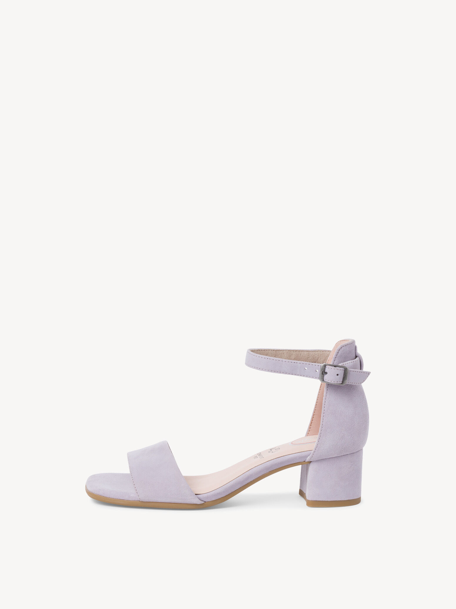 Sandale à talon en cuir - mauve