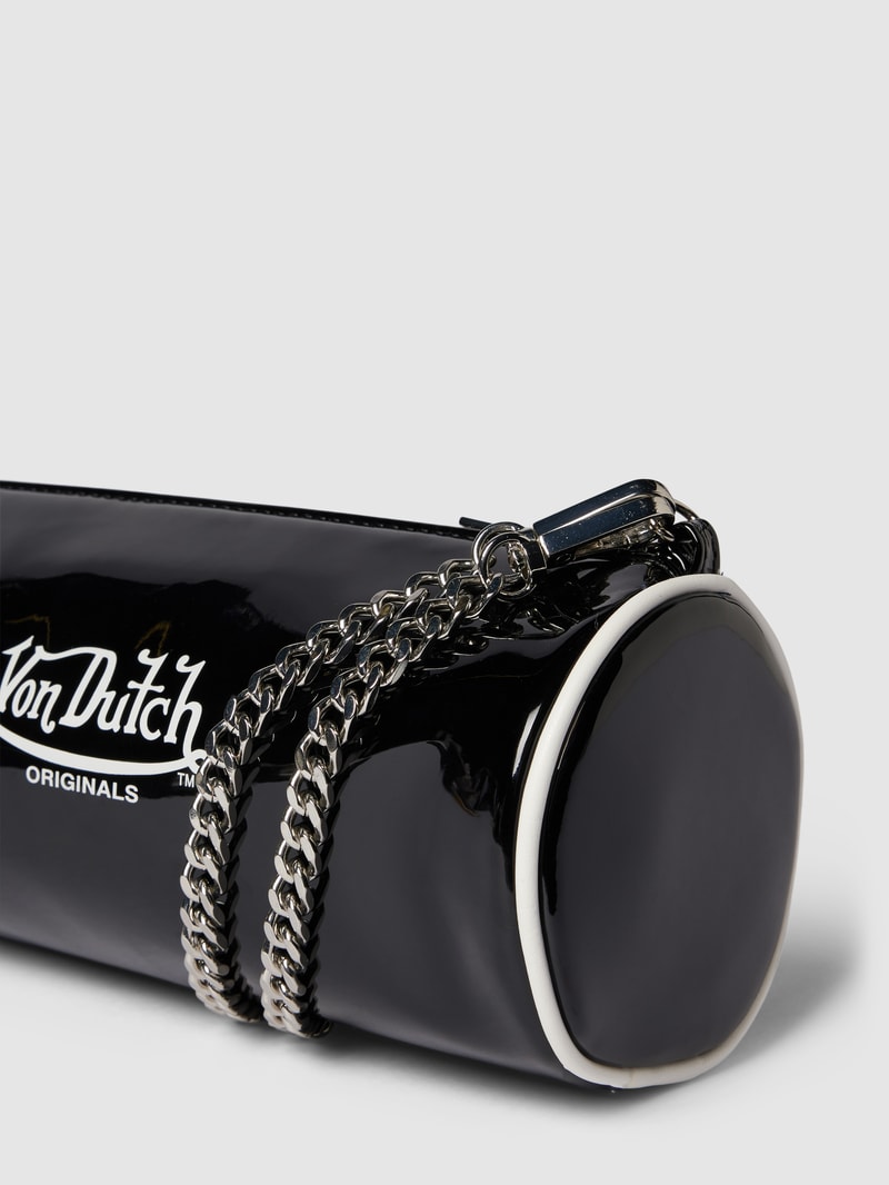 Handtasche mit Label-Print Modell 'LESLY' in schwarz