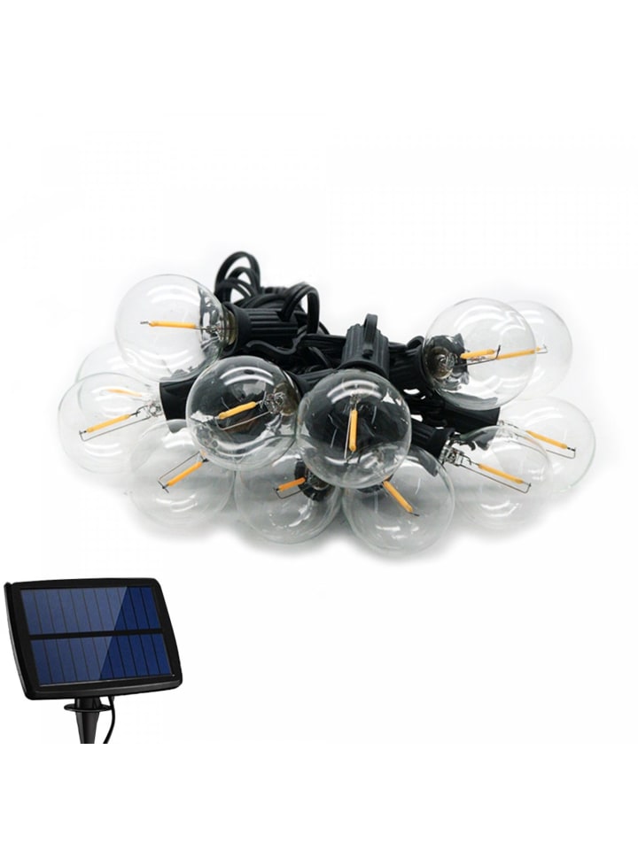 Forever Lights LED Solar Girlande 5,5m   10 LED Birnen Glühfaden in Schwarz günstig kaufen 540 cm