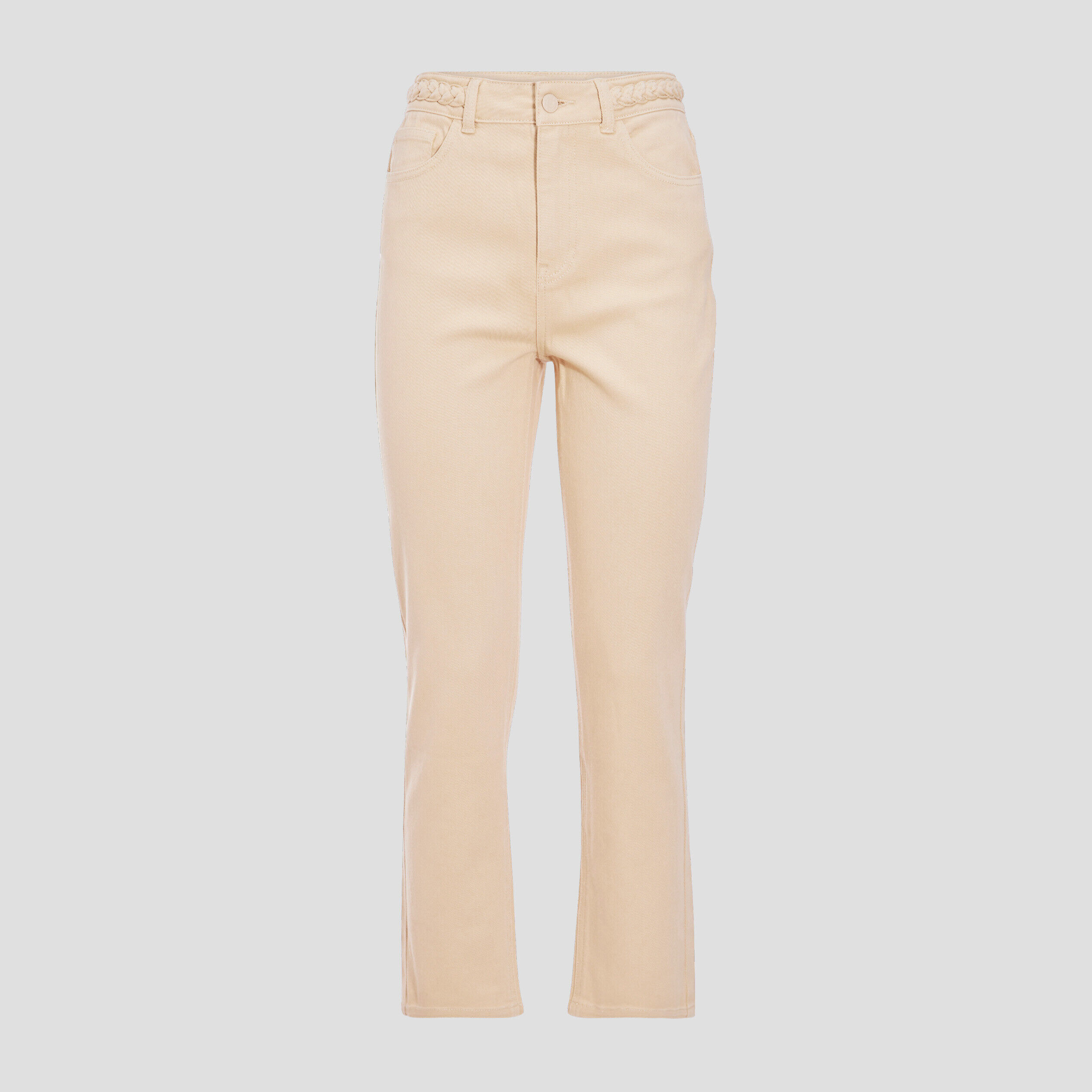 Jeans regular détails tressés sable femme | Cache Cache