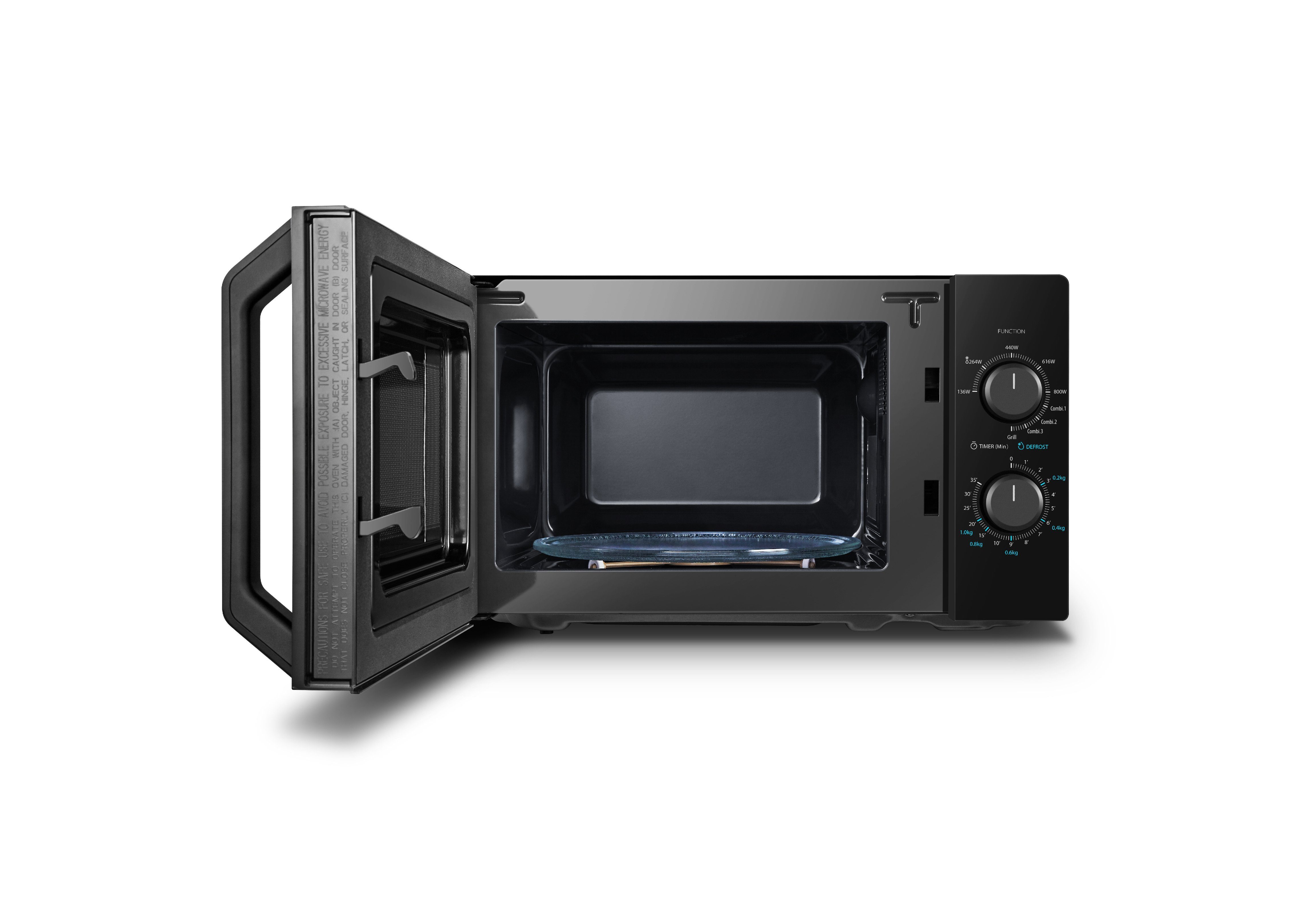 Toshiba Mikrowelle MW2-MG20PF(BK)/GE, Grill&Kombigarfunktion, 20,00 l, 5 Leistungsstufen, 1000 W Grillleistung, Schwarz