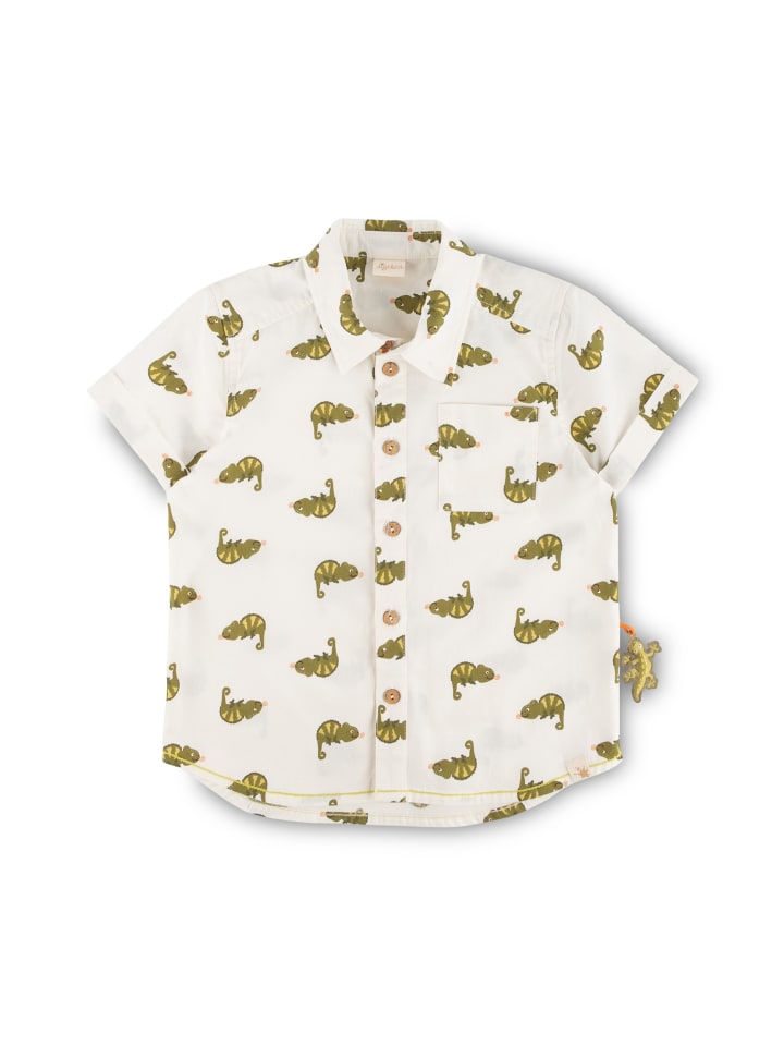 Sigikid Batist Hemd welcome to the jungle in Weiß/Grün günstig kaufen