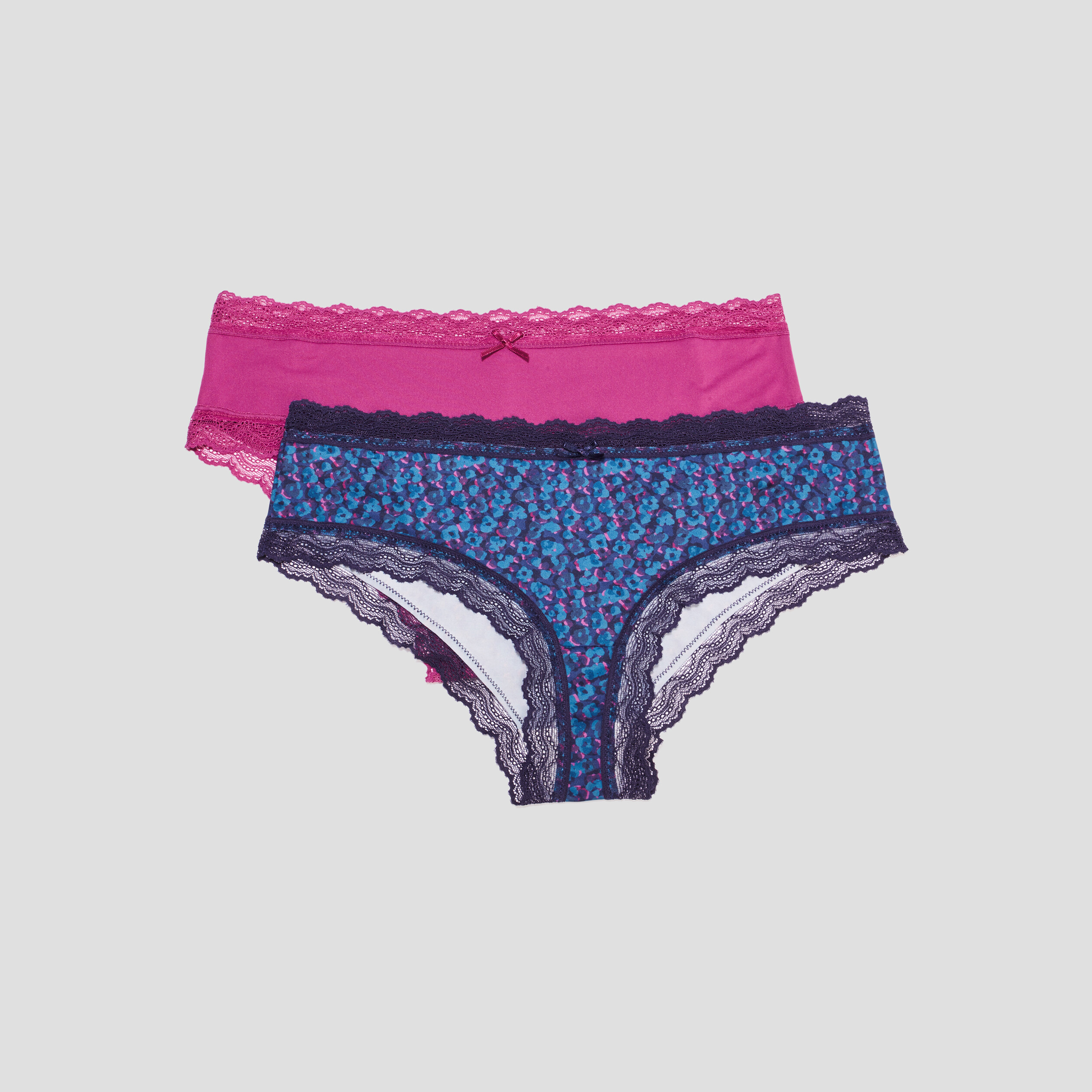 Lot 2 shortys microfibre bleu femme | La Halle