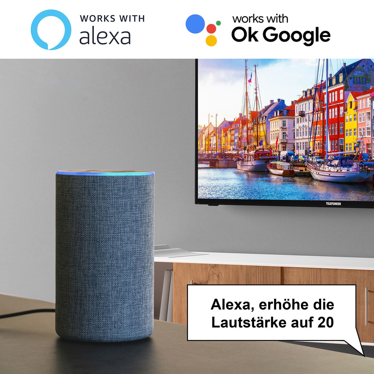 Telefunken XH24SN550MVD-W 24 Zoll Fernseher/Smart TV (HD Ready, 12 Volt, DVD-Player) - 6 Monate HD  inkl.