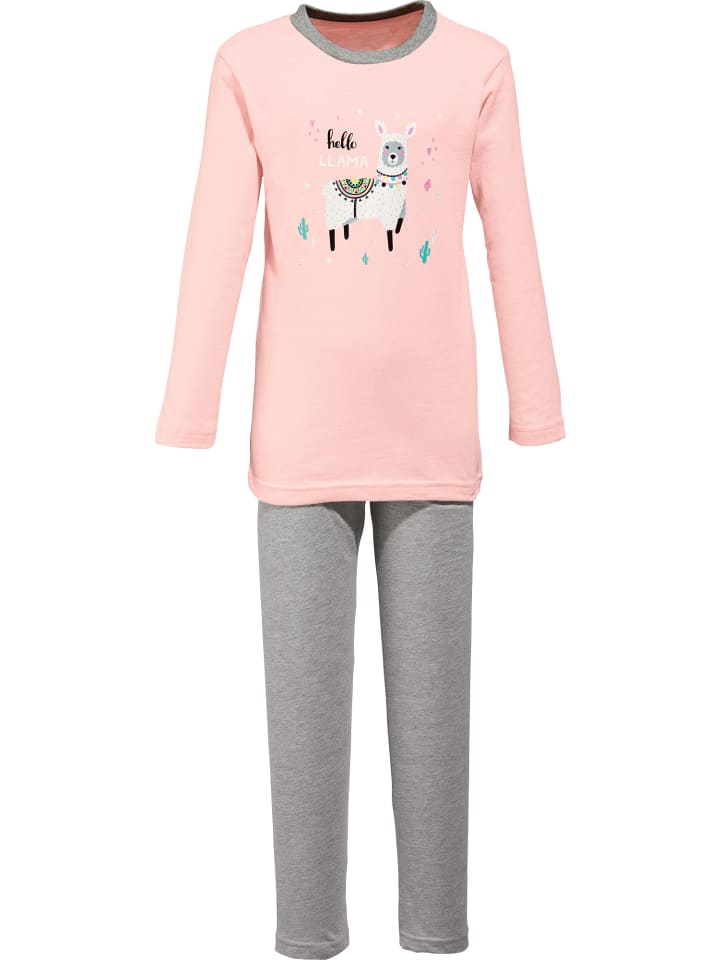 Erwin Müller Single-Jersey Kinder-Schlafanzug in rosa günstig kaufen