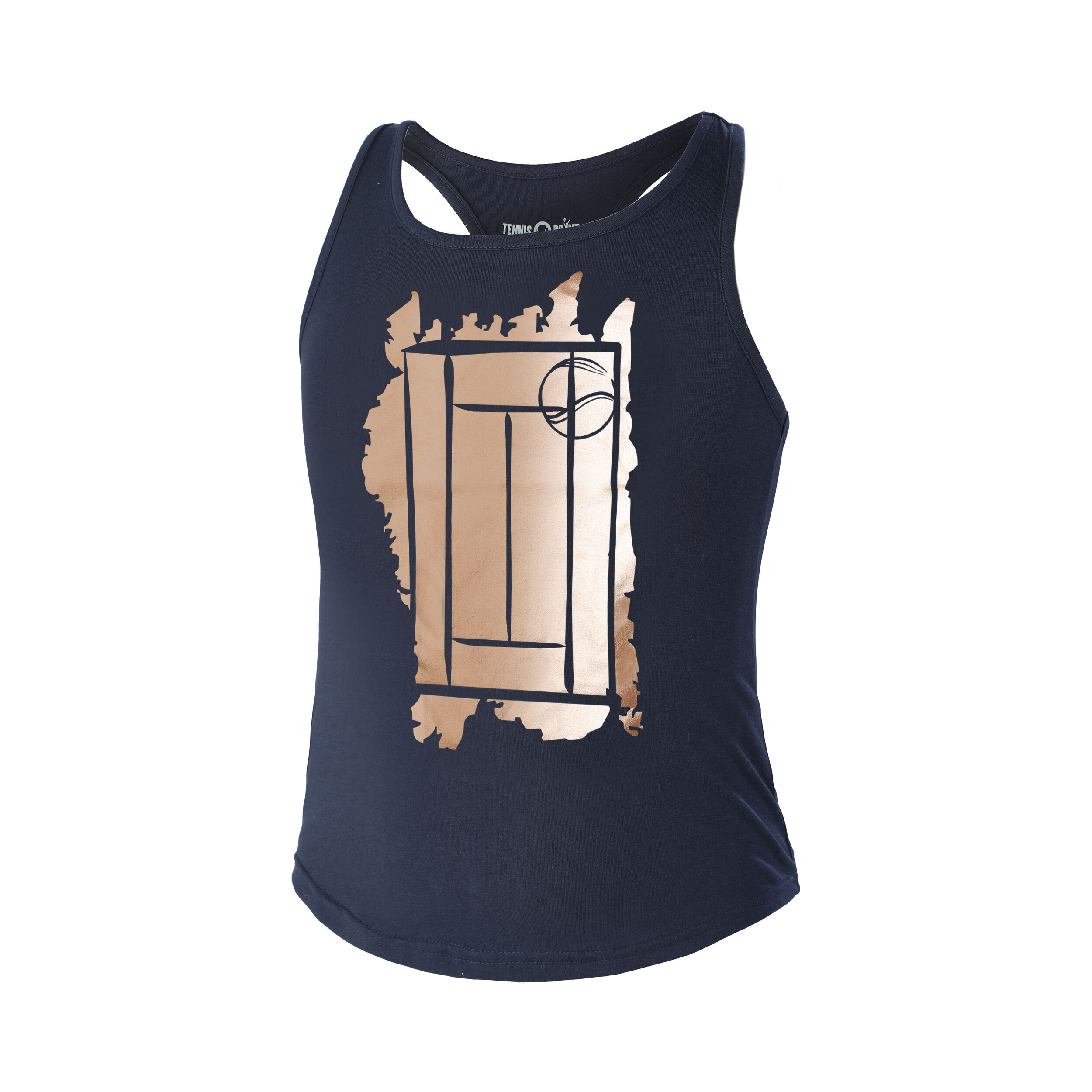 Glitter Court Tank-Top Mädchen - Dunkelblau, Beige