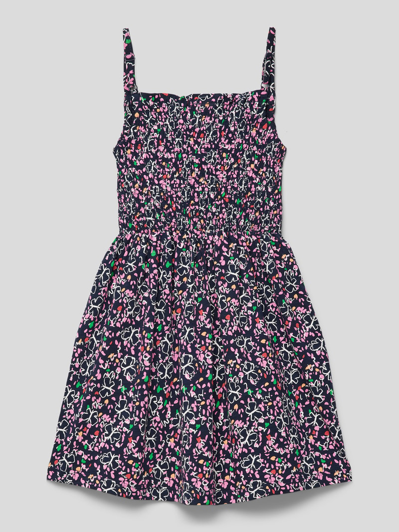 Kleid mit Allover-Print in marineblau