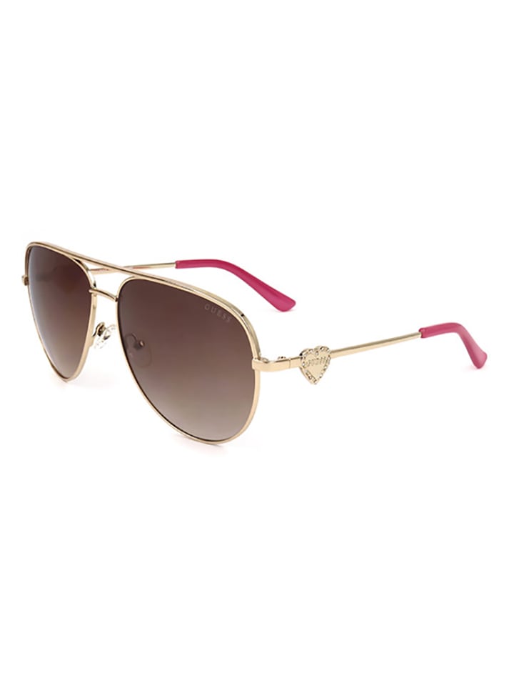 Guess Damen-Sonnenbrille in Gold/ Hellbraun günstig kaufen 64