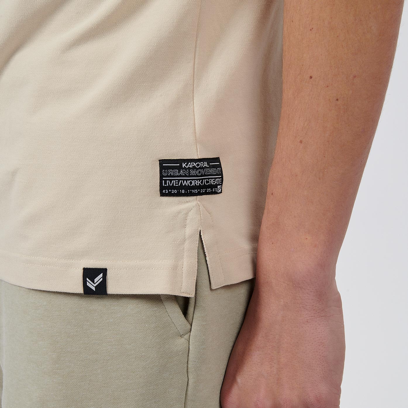 NAEL   Polo beige homme