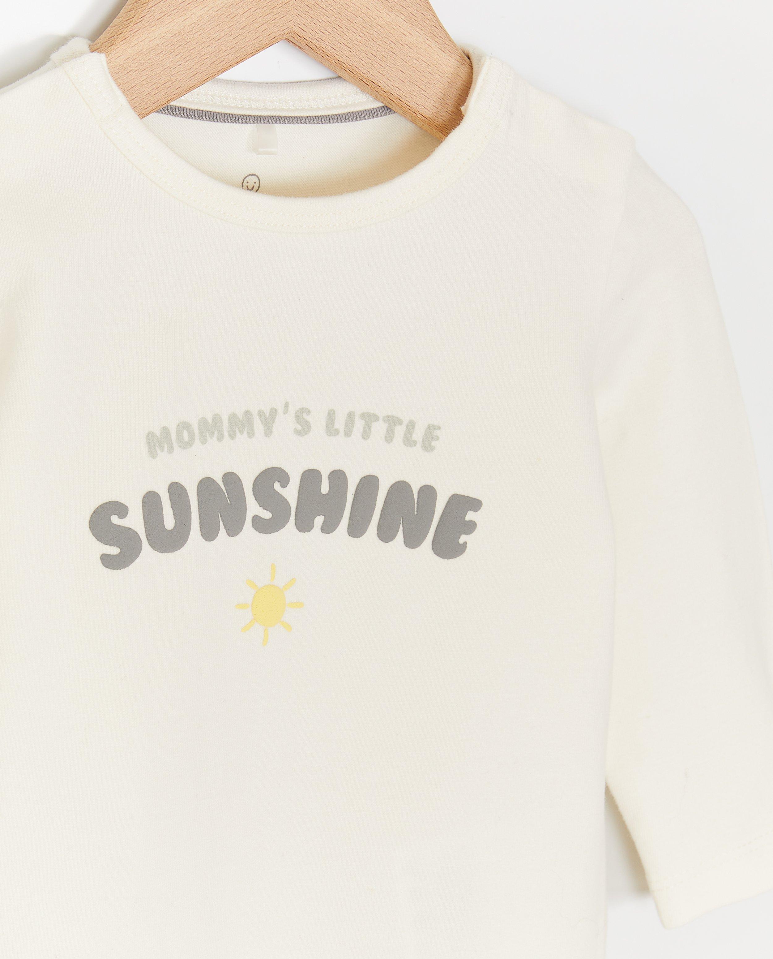 Tricou cu mânecă lungă pentru nou-născuți 50-68 cu litere albe