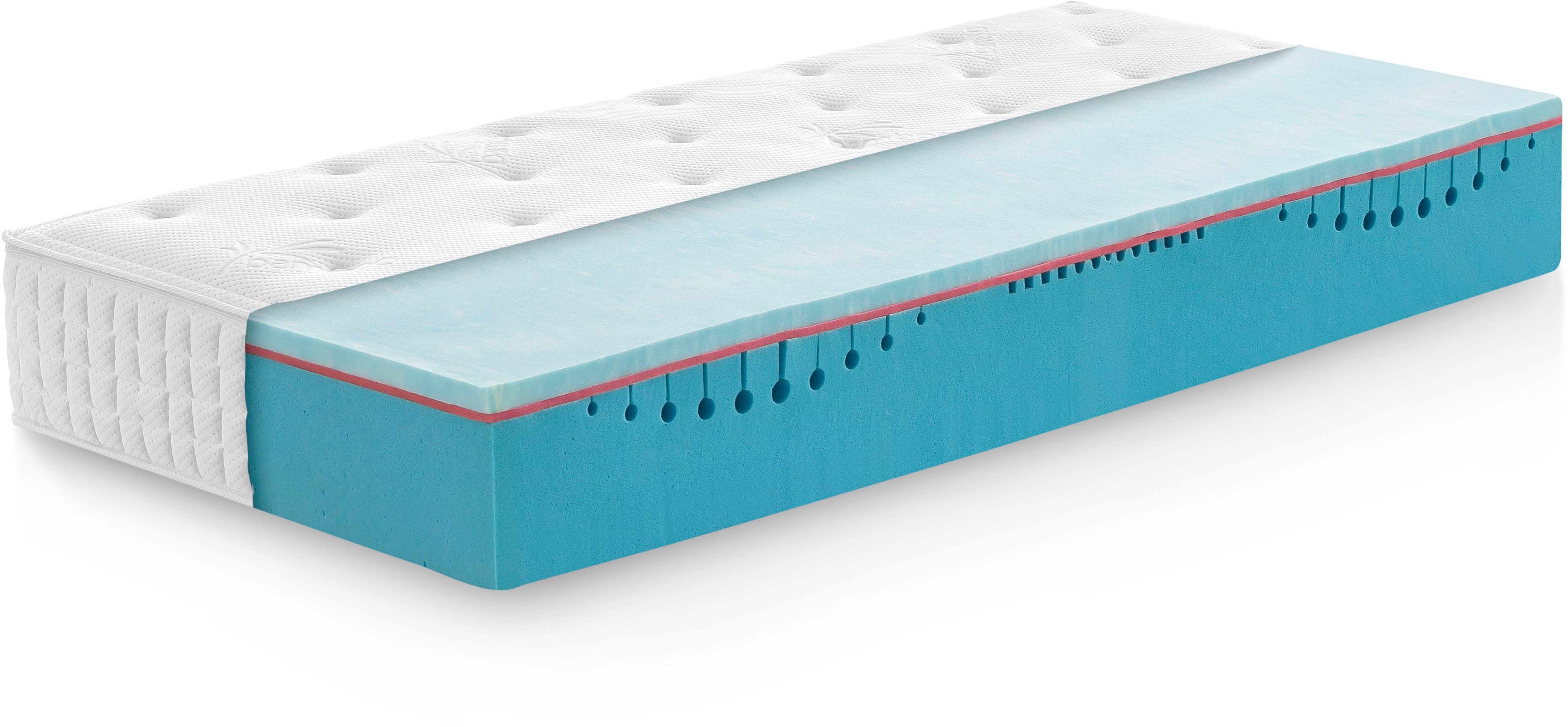 Kaltschaummatratze Deluxe Solution, Breckle Northeim, 24 cm hoch, (1-tlg), integrierer Gel-Art-Topper, für ein softiges Liegegefühl