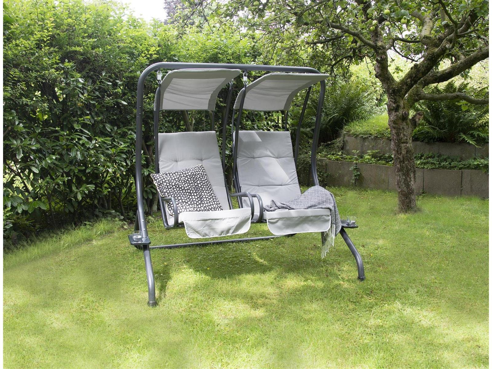 bellavista - Home&Garden® Hollywoodschaukel Hollywoodschaukel, 2-Sitzer, zwei getrennte Schaukeln mit Sonnendach