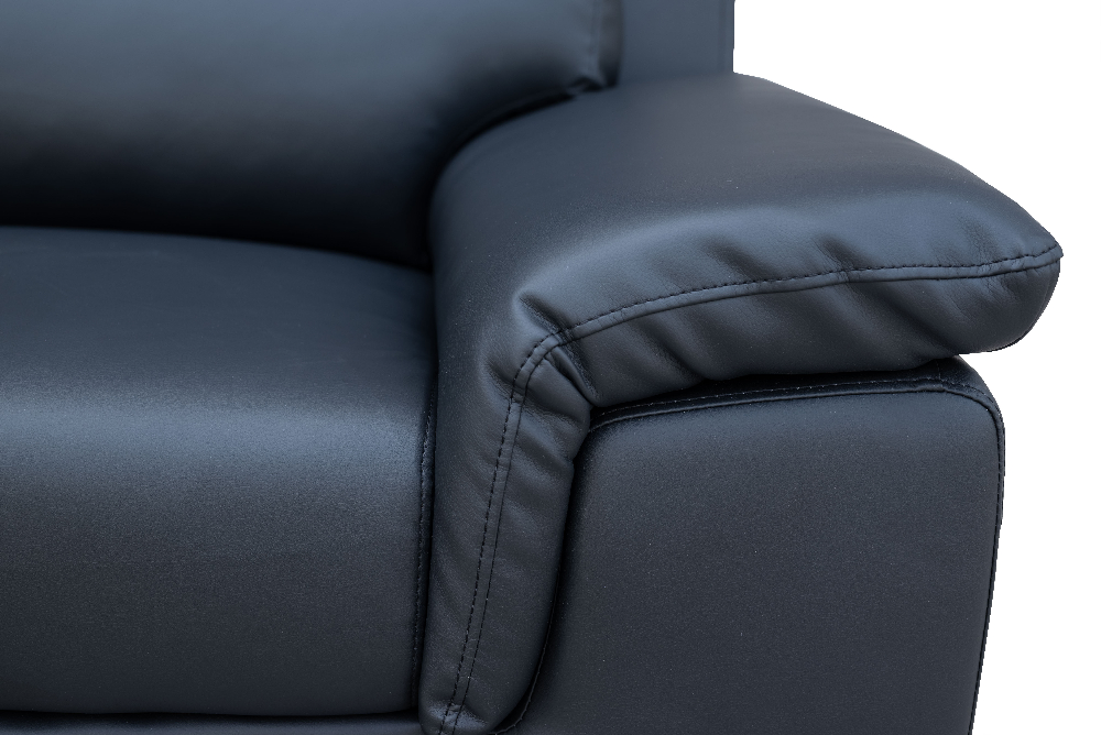 Happy Home Sofa Set 2-teilig – Couchgarnitur in Schwarz, Lederoptik