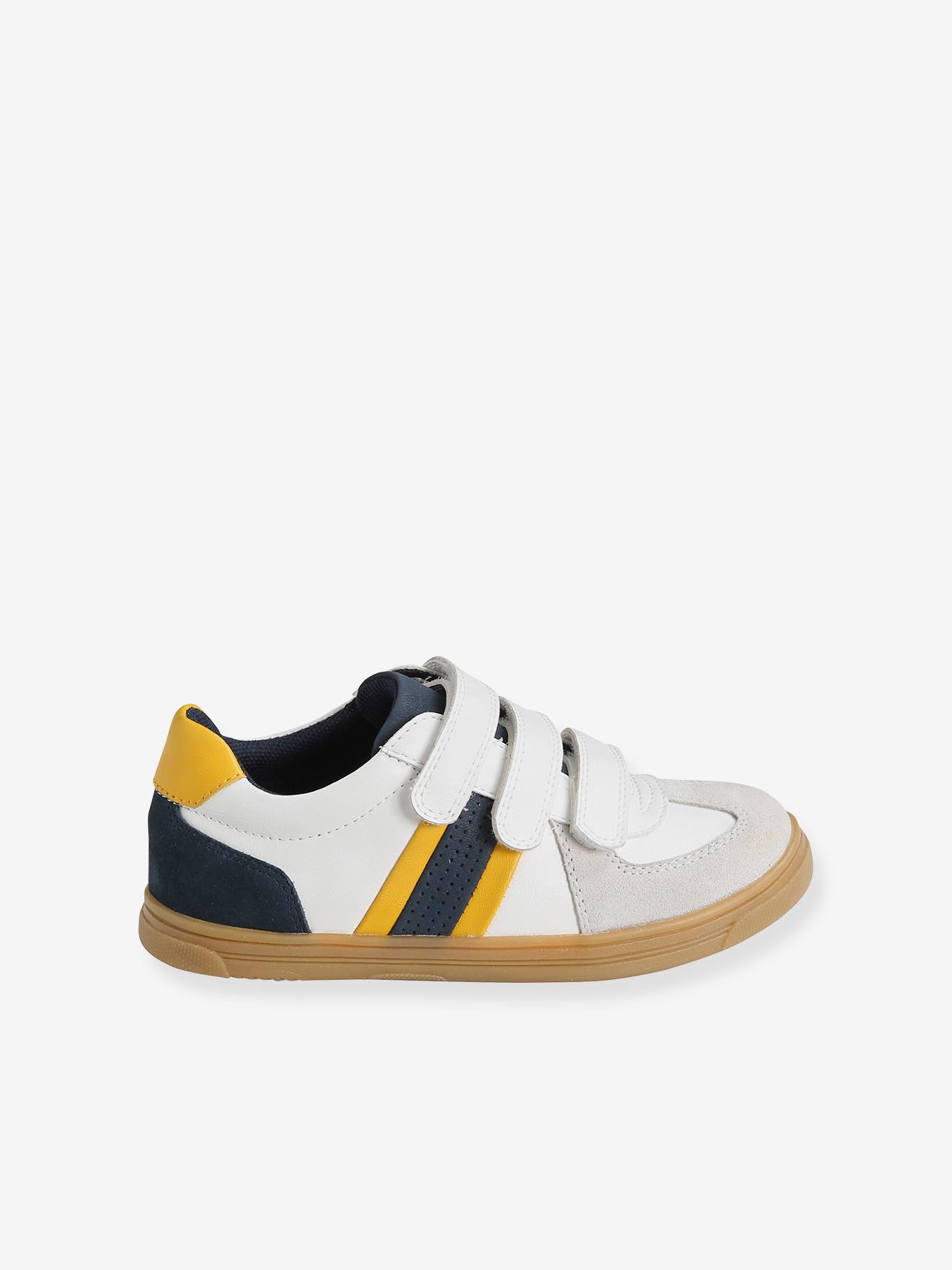 Vertbaudet Jungensneakers mit Klettverschluss - weiß/marine/gelb