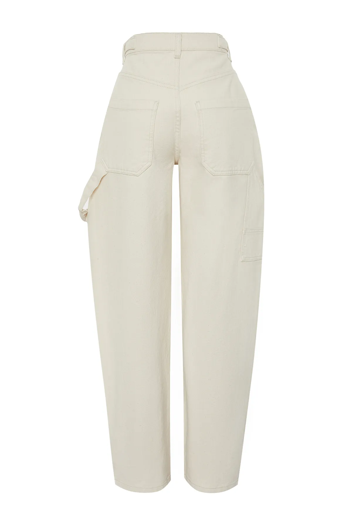 Trendyol Collection  Ecru, locker geschnittene Skater-Jeans mit hoher Taille TWOAW24JE00308
