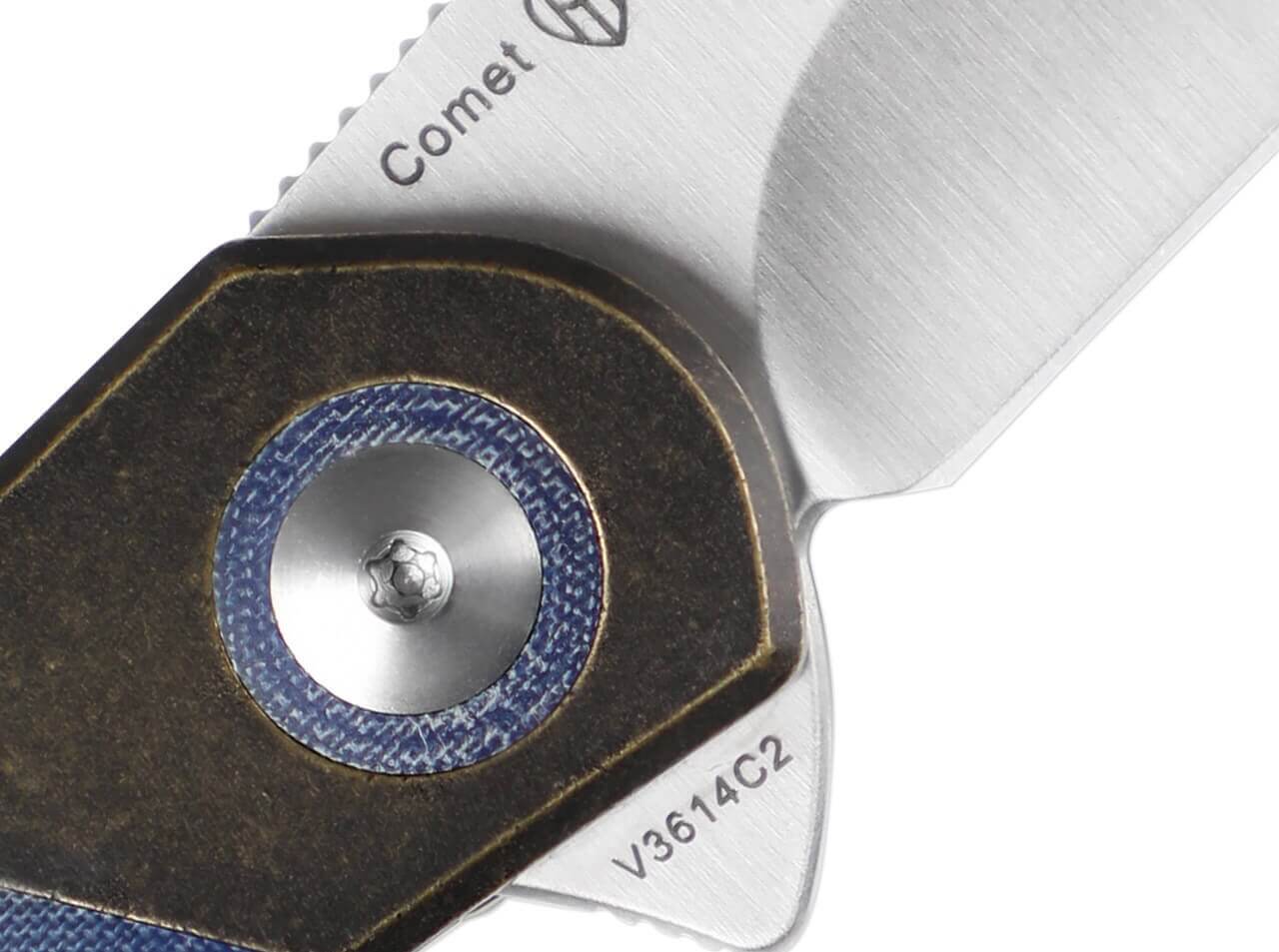 Comet Brass Micarta Blue