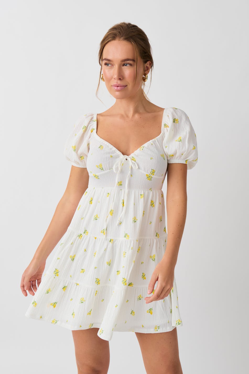 Puff sleeve mini dress