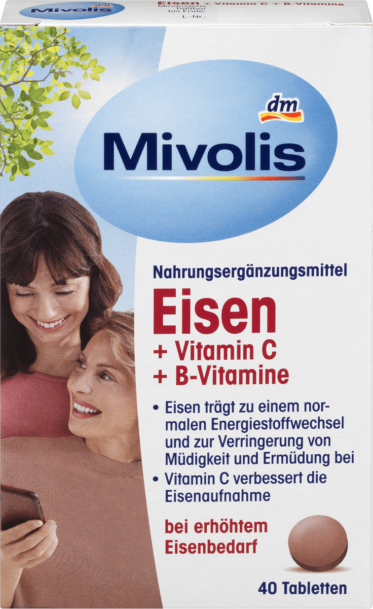 Eisen + Vitamin C + B-Vitamine, Tabletten, 40 St., 25 g