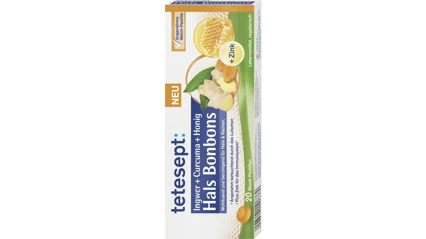tetesept Hals Bonbons Ingwer + Curcuma + Honig